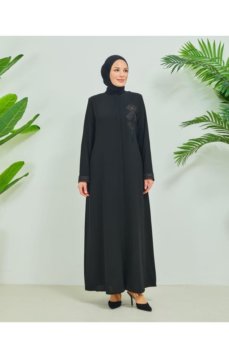 MODA HAYME NAKIŞLI FERACE 2178 Siyah