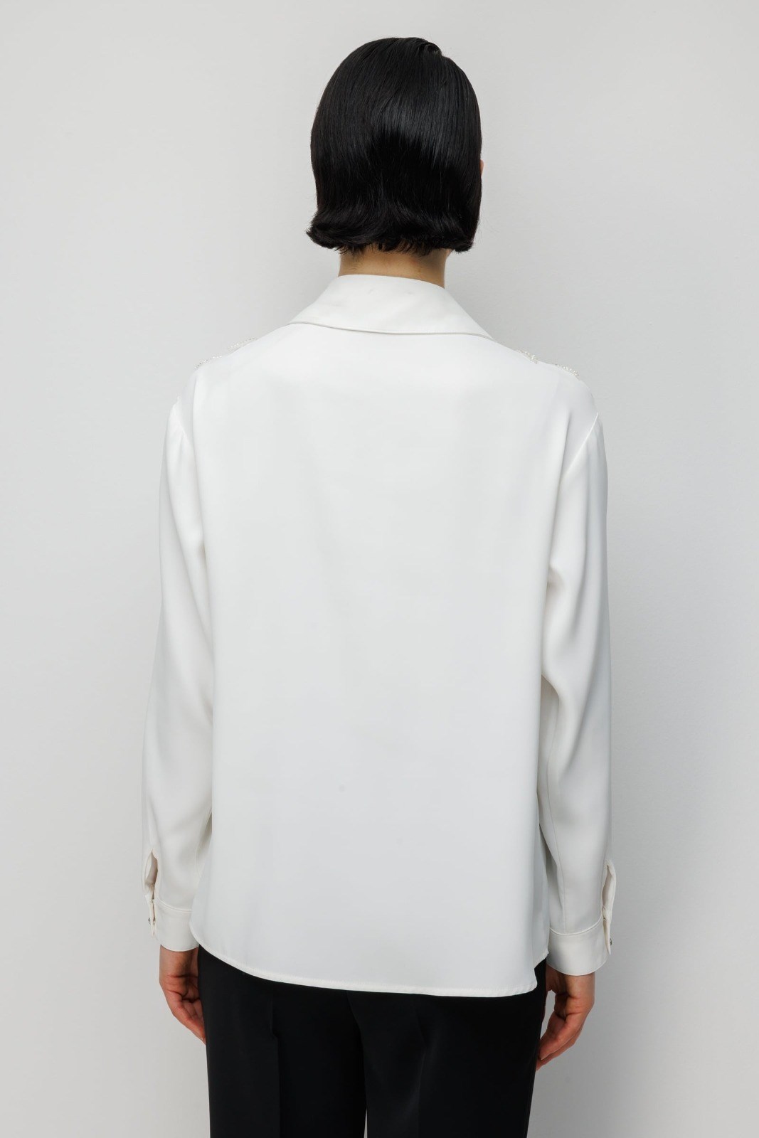 MODA İLGİ Aplikeli Oversize Gömlek 10121 Ekru