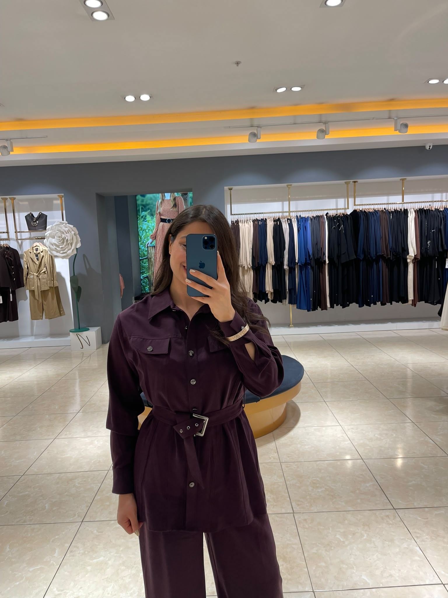MODA İLGİ Beli Kuşak Kemerli Tunik 15136 MÜRDÜM