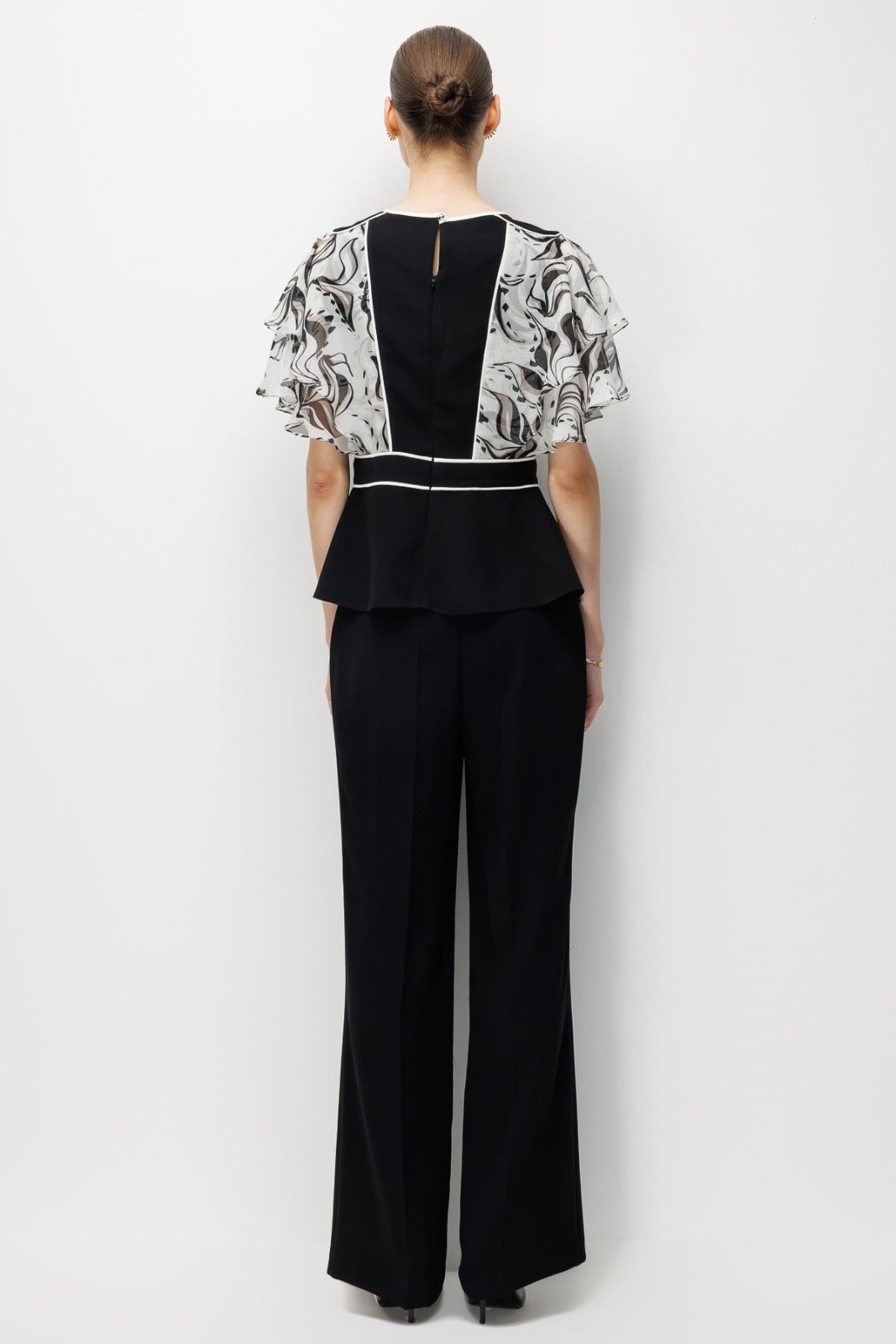 MODA İLGİ Kolları Şifonlu Bluz 10142 Siyah