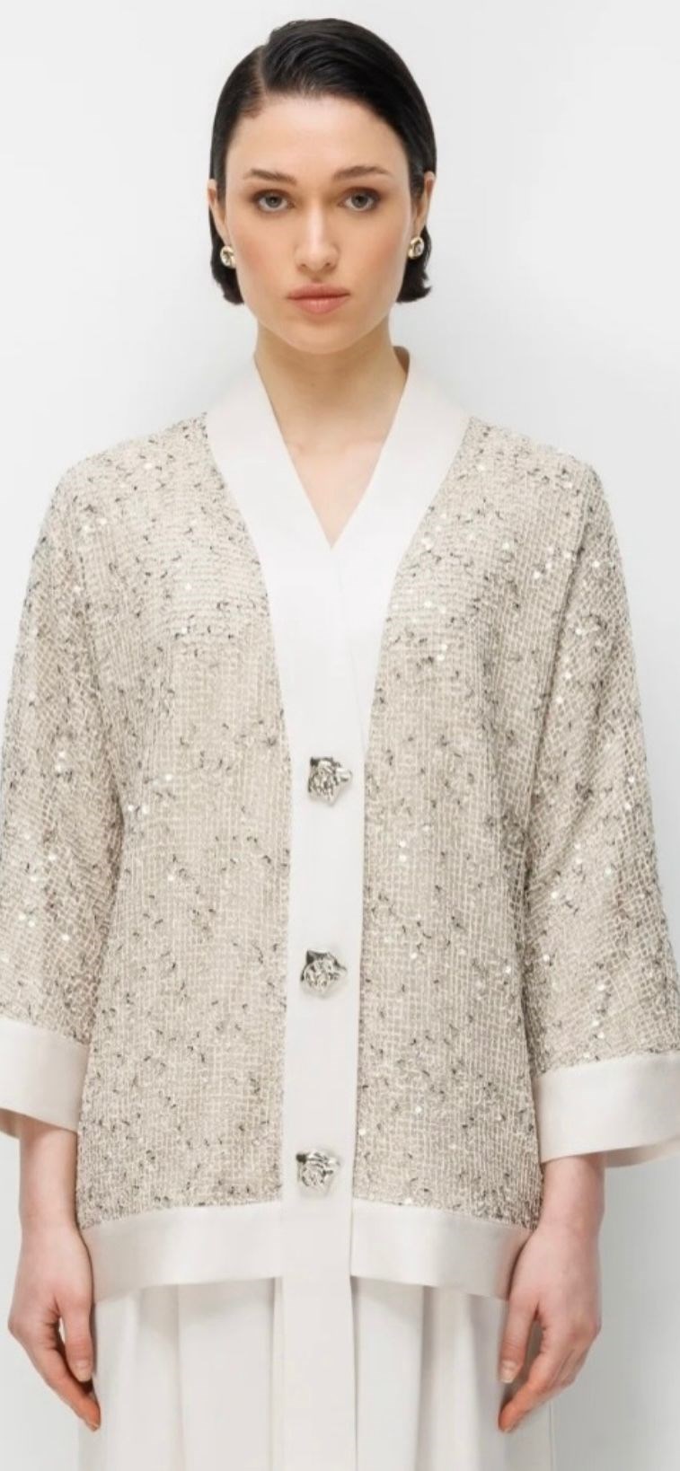 MODA İLGİ Oversize Düğme Detaylı Ceket 70111 TAŞ