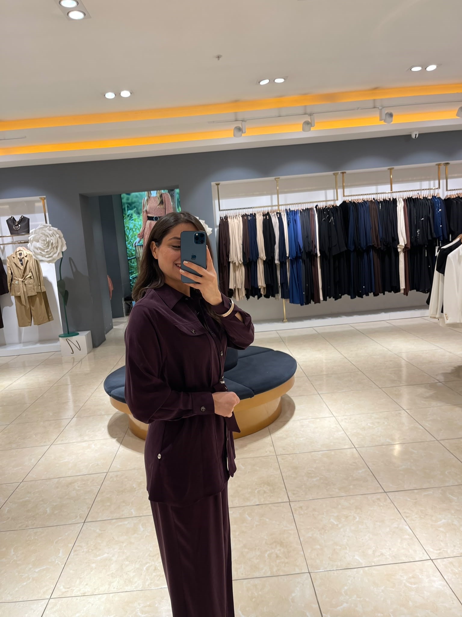 MODA İLGİ Pileli Geniş Paça Pantolon 40186 MÜRDÜM