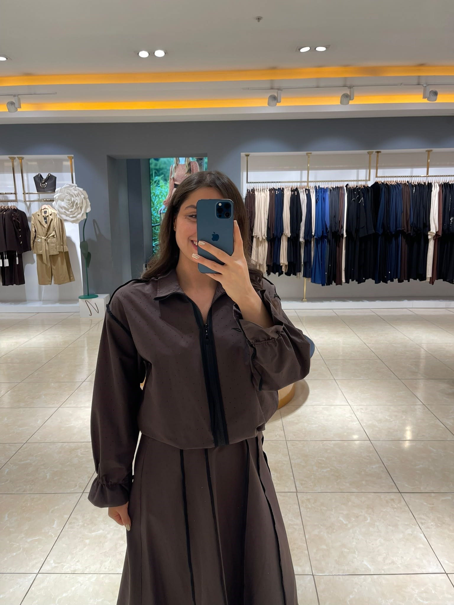 MODA İLGİ Serpme Taş Detaylı Gömlek 10164 Kahve