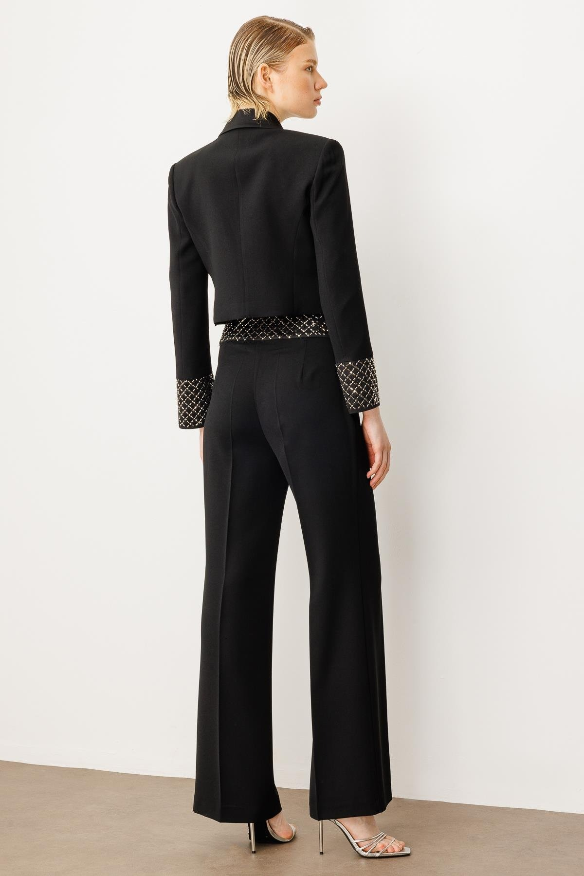 MODA İLGİ Tek Düğme Krop Ceket 70053 Siyah