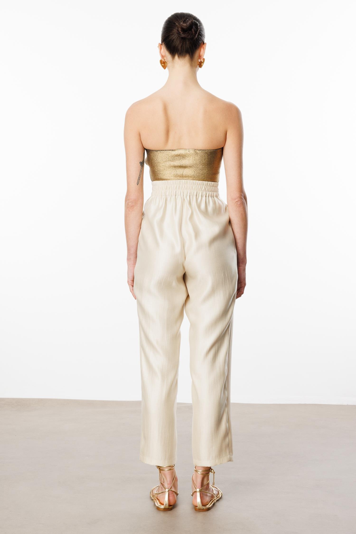 MODAİLGİ Çift Pileli Pantolon 40076 Bej