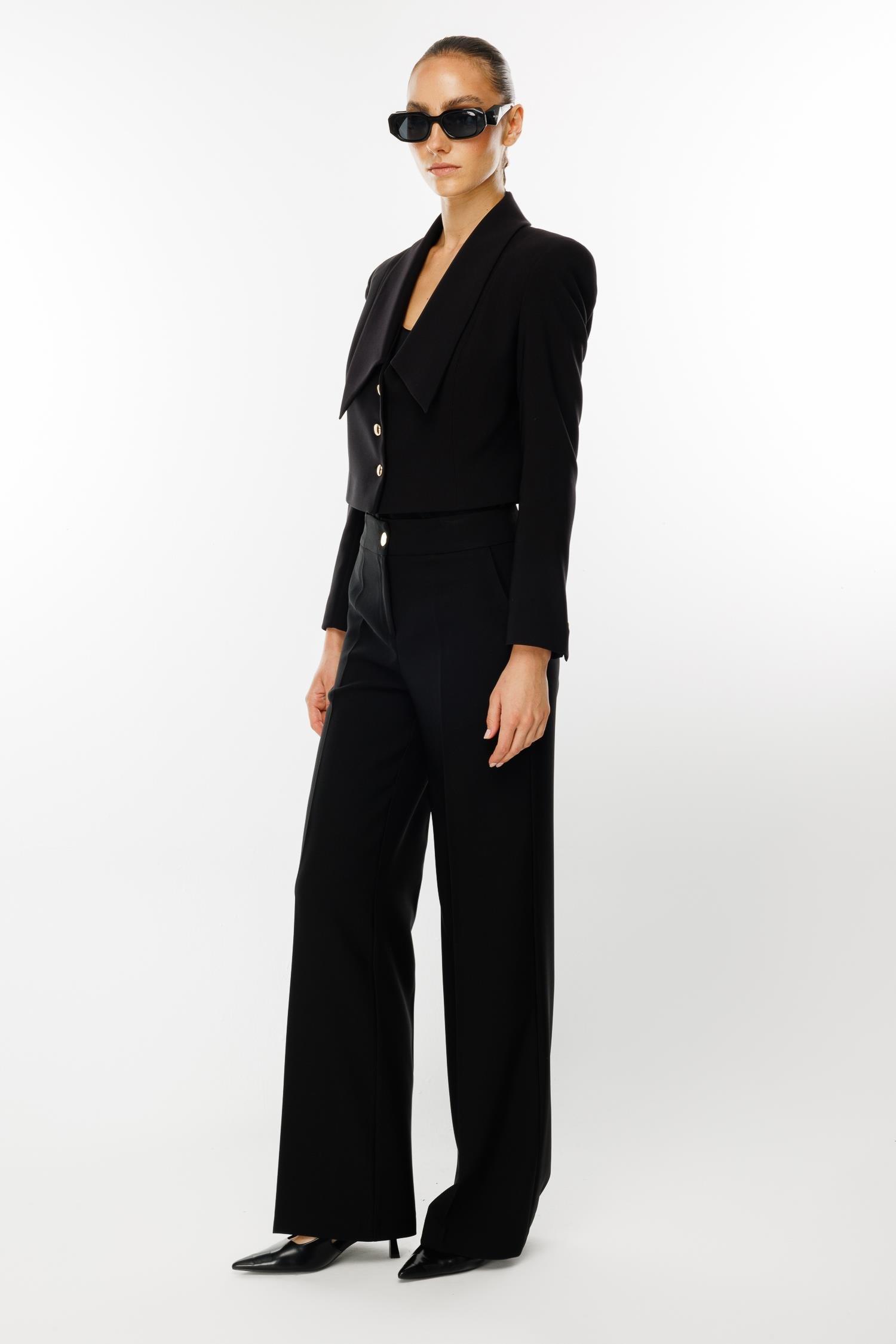 MODAİLGİ CROP CEKET 07055 Siyah