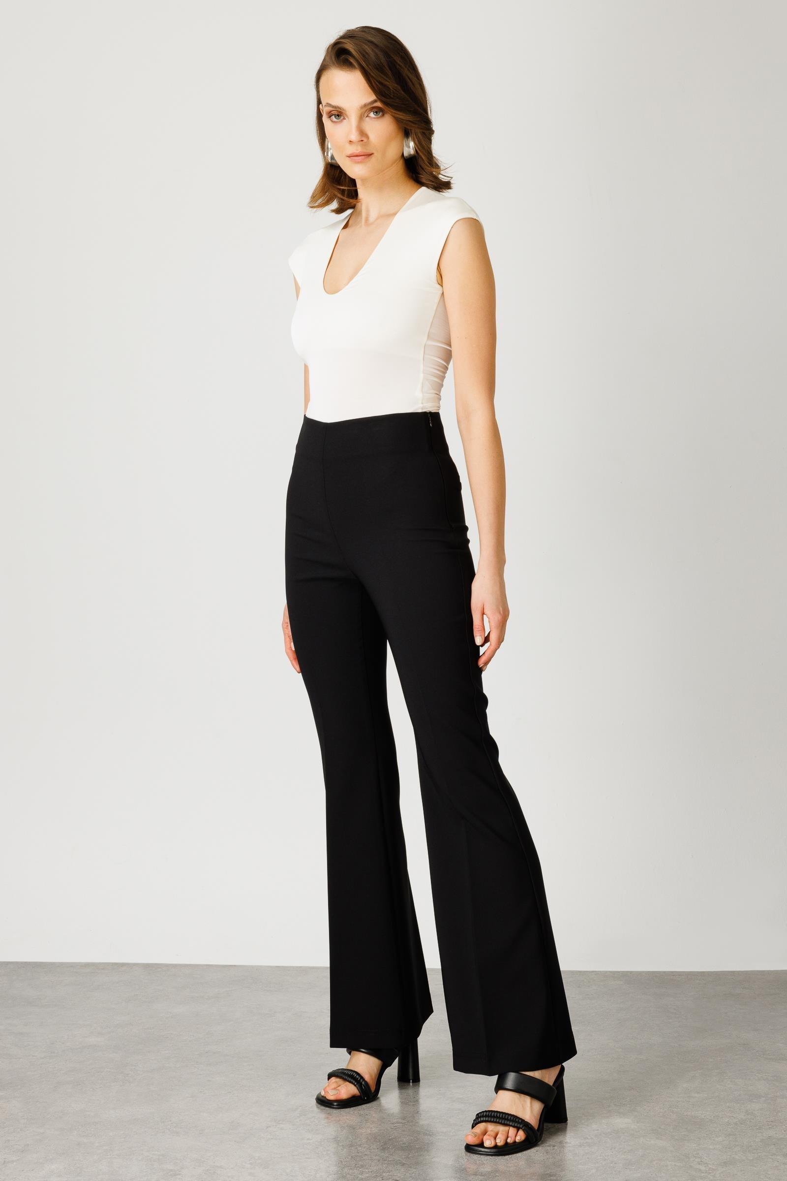 MODAİLGİ İSPANYOL PAÇA PANTOLON 04579 Siyah
