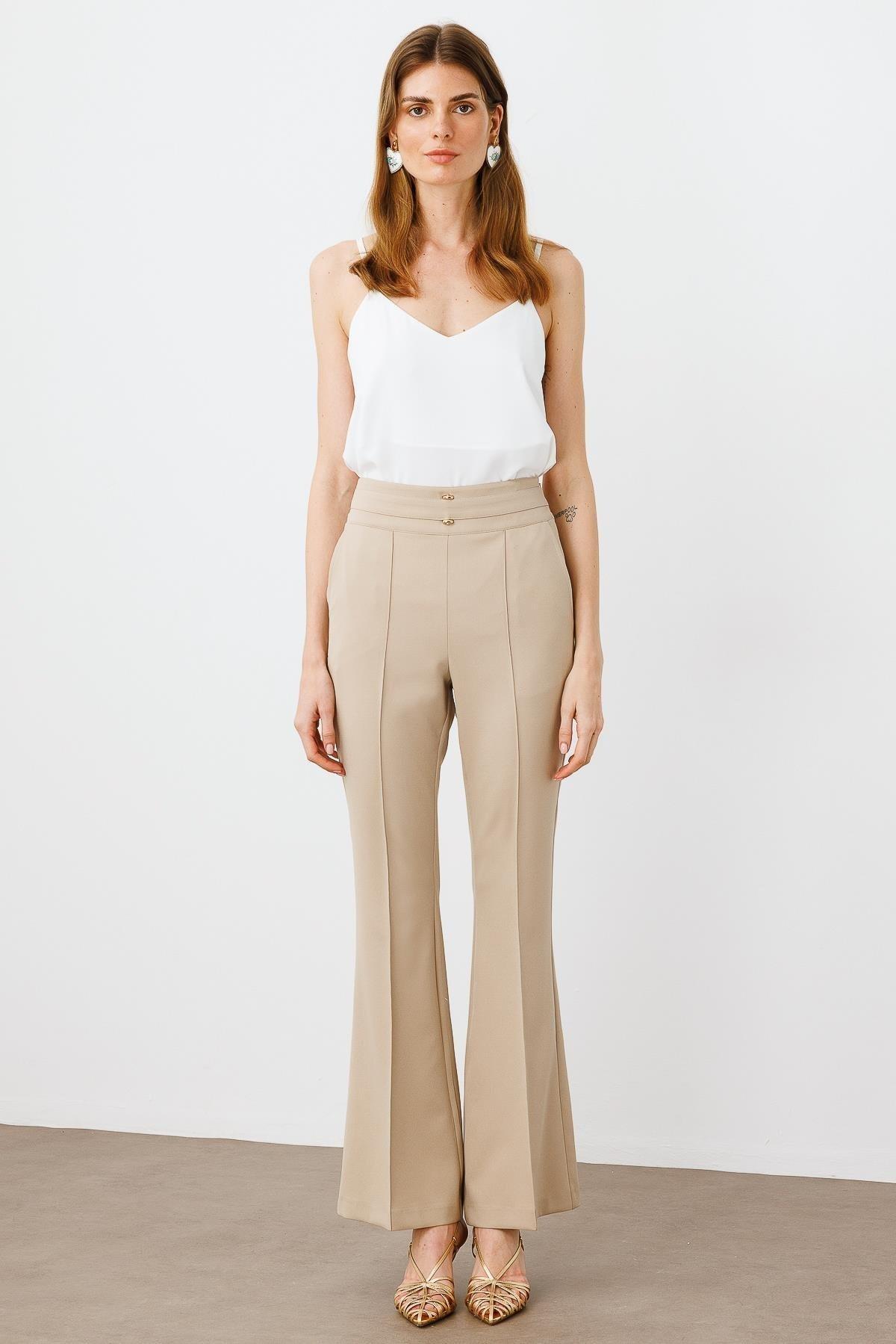 MODAİLGİ İSPANYOL PAÇA PANTOLON 04658 TAŞ