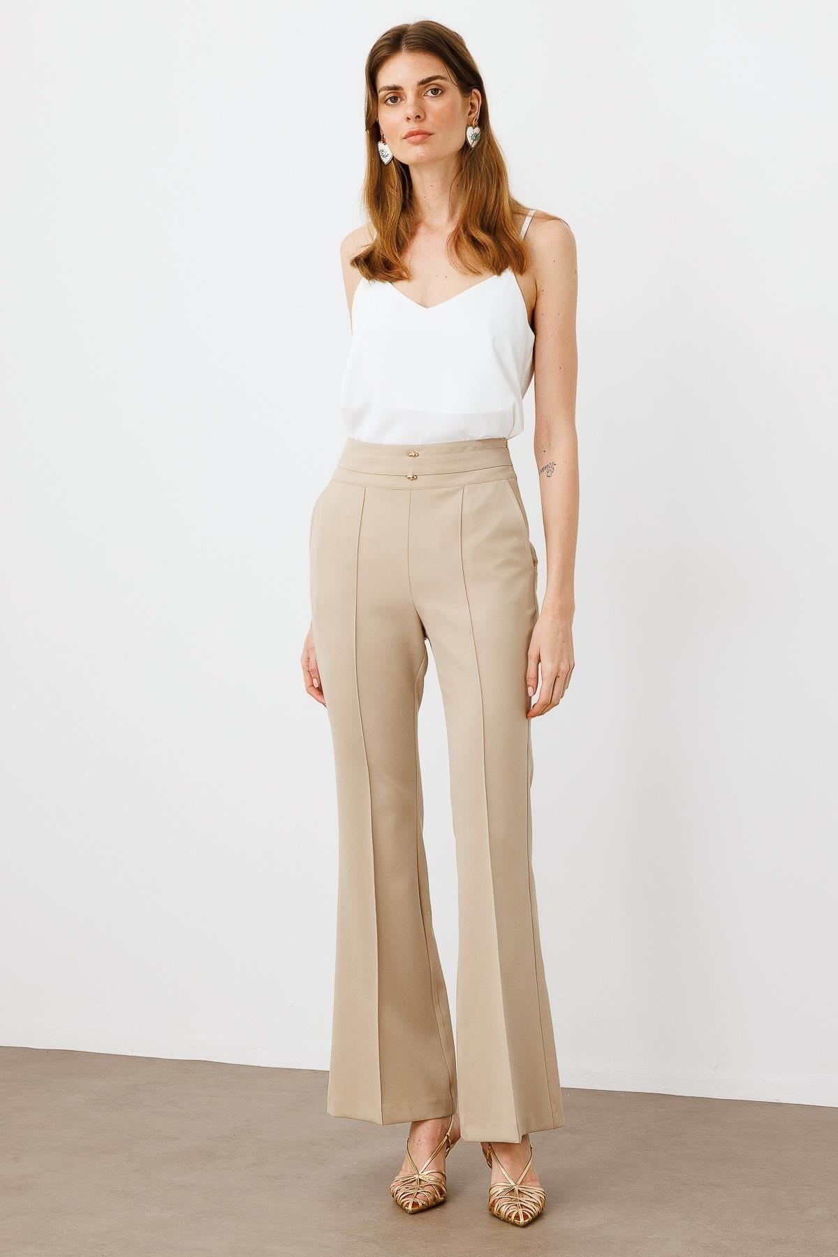 MODAİLGİ İSPANYOL PAÇA PANTOLON 04658 TAŞ