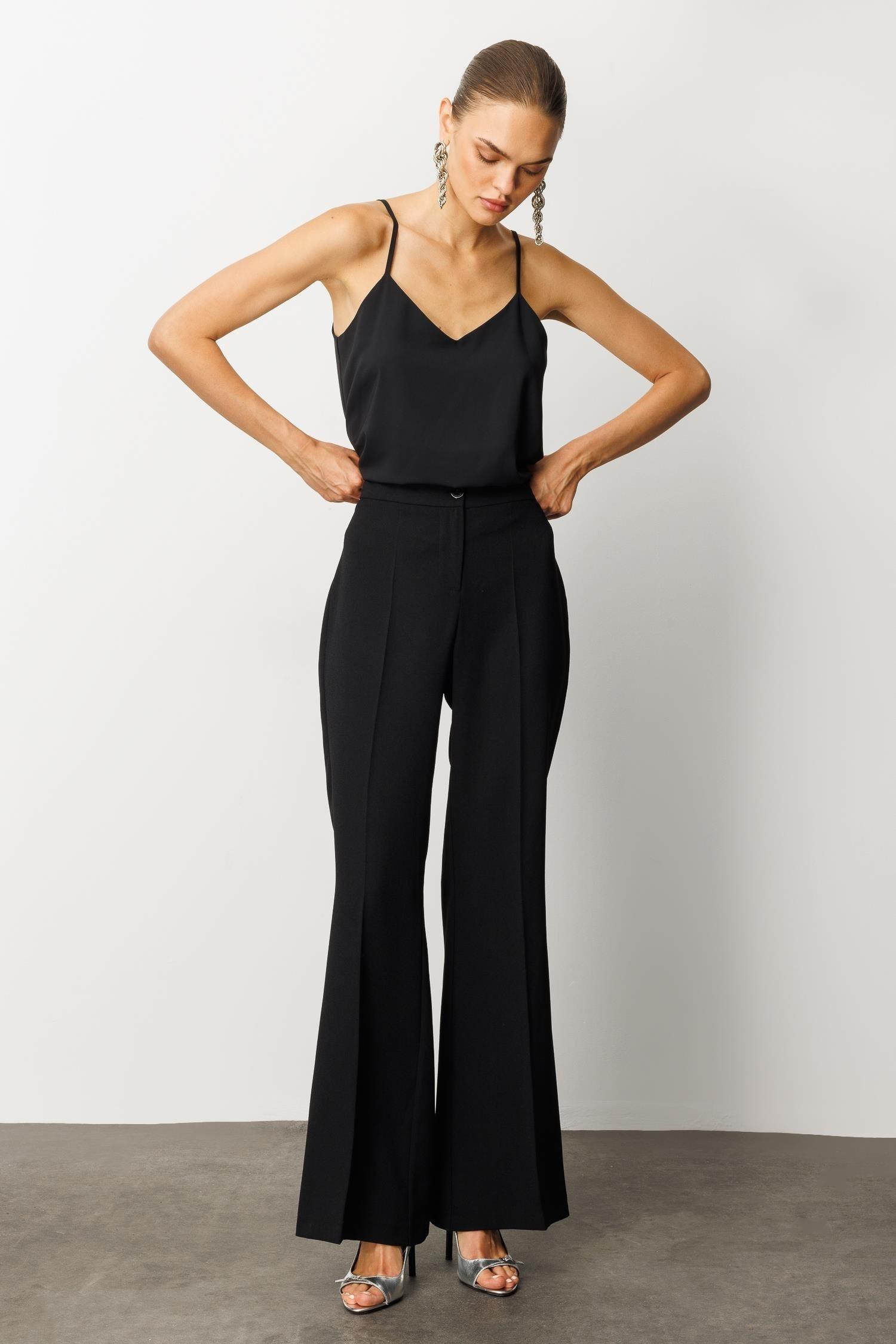 MODAİLGİ İspanyol Paça Pantolon 40028 Siyah