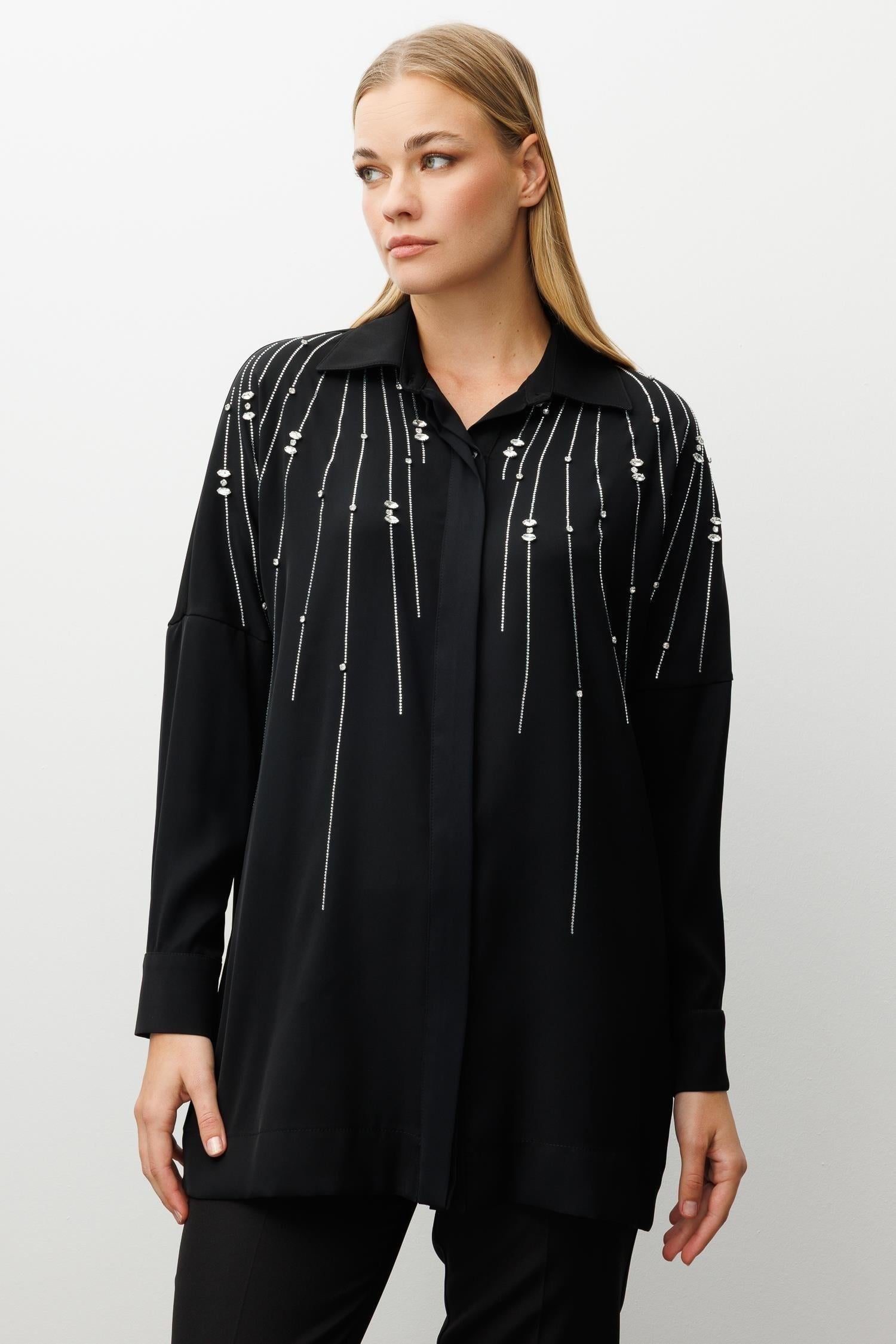 MODAİLGİ OVERSİZE GÖMLEK 10094 Siyah