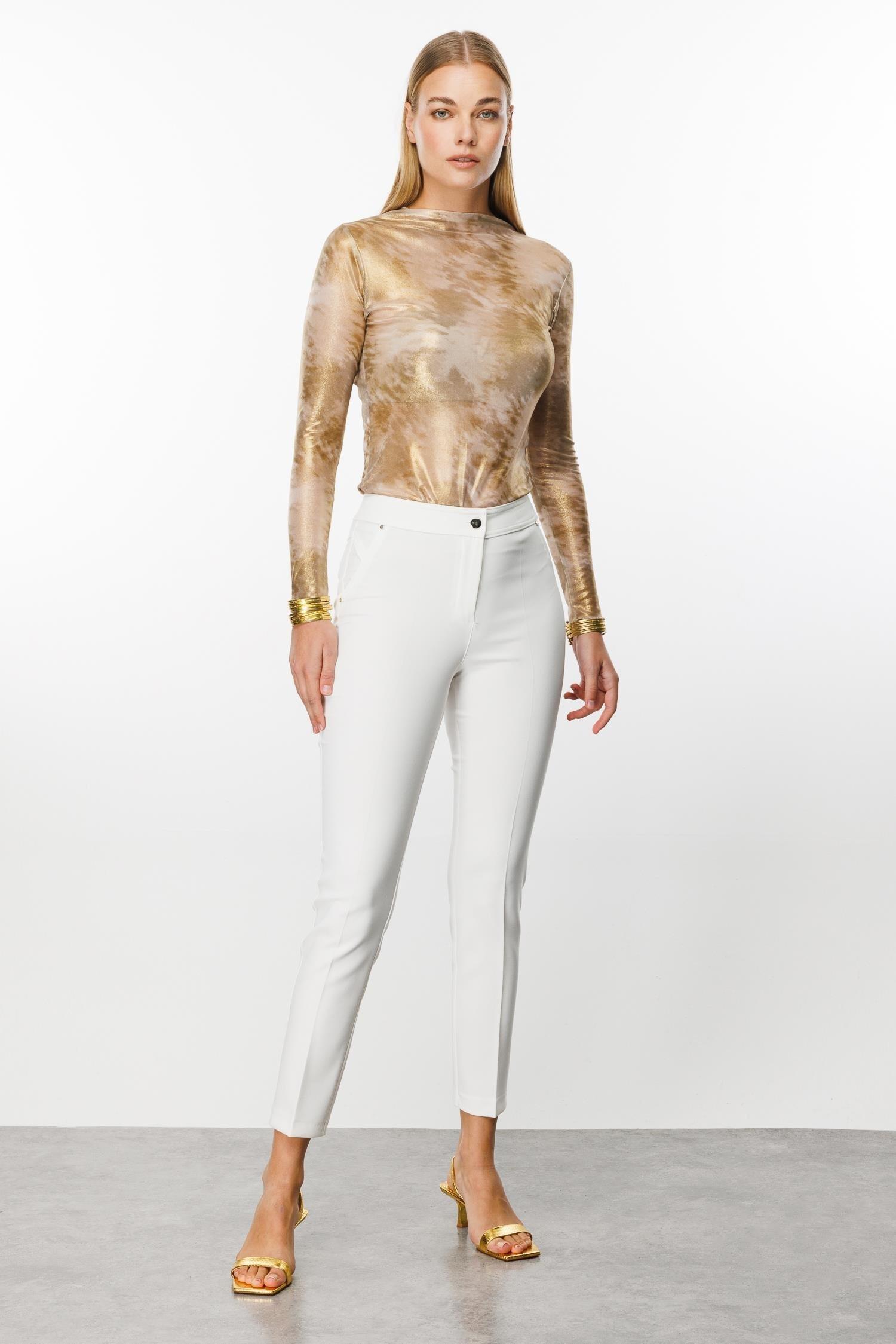 MODAİLGİ YAN CEP DAR PAÇA PANTOLON 04515 Ekru