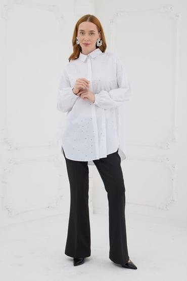 MOODBASİC KESME TAŞLI GÖMLEK MB11.208 Ekru