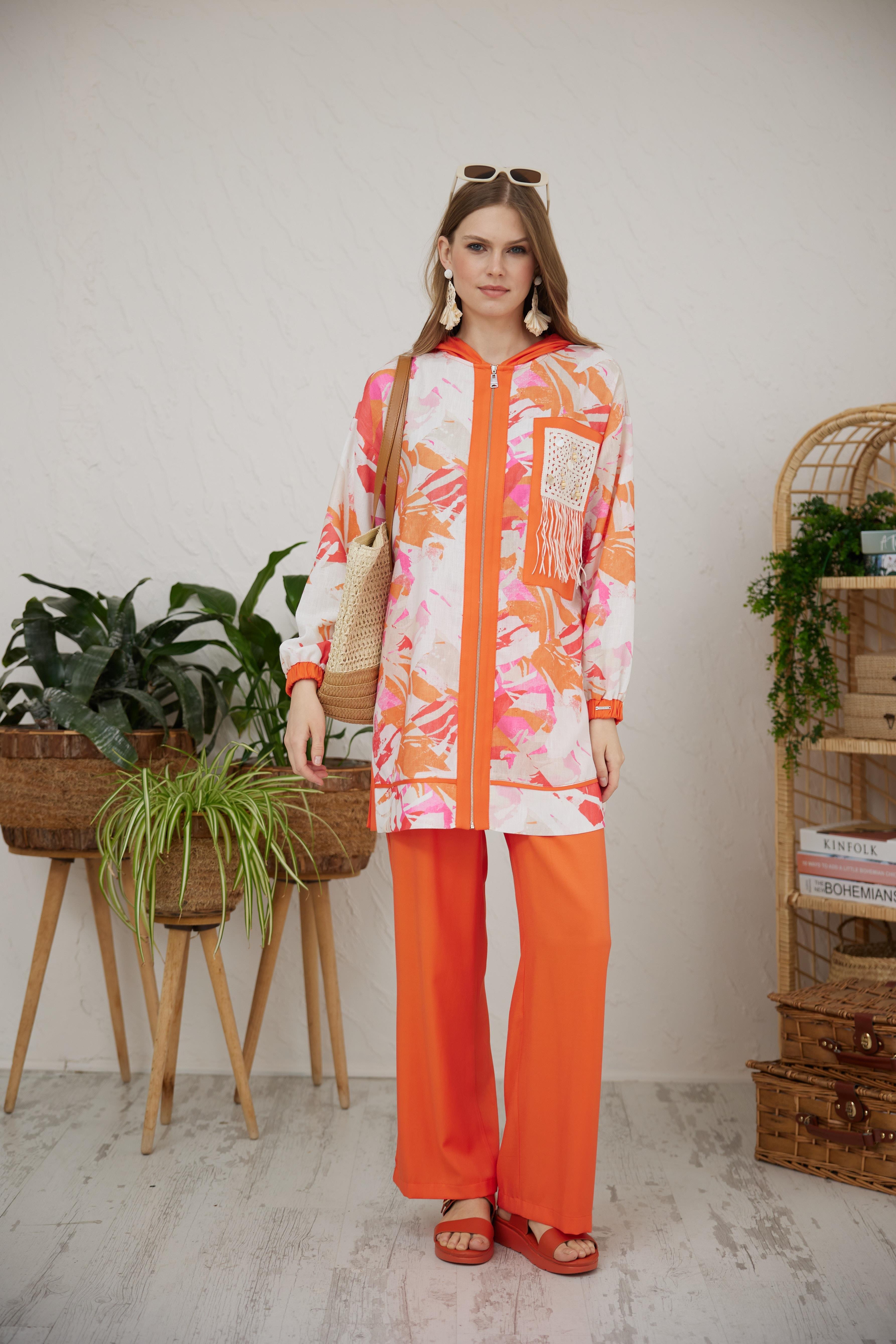 MOODBASİC KETEN TAKIM MB24.590 ORANJ