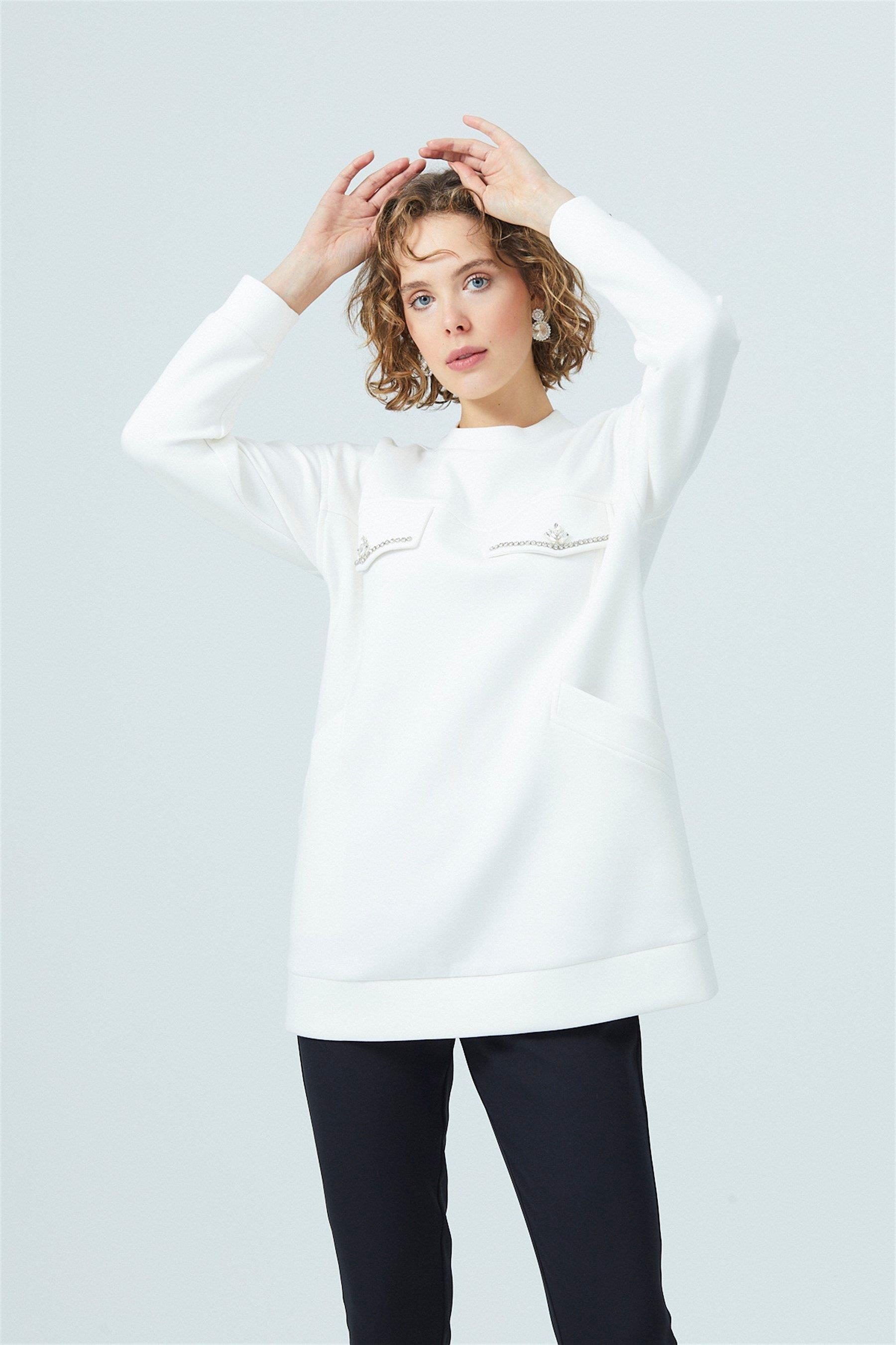 MOODBASİC SWEATSHIRT MB21.225 Ekru
