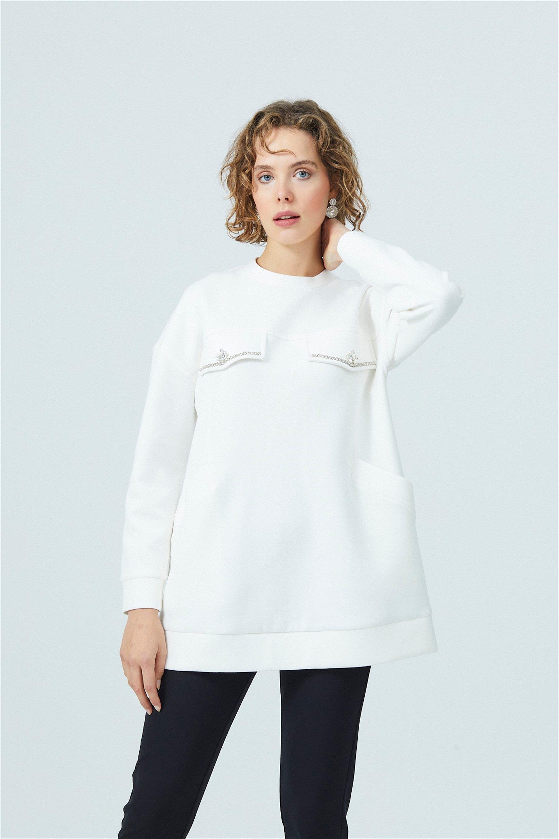 MOODBASİC SWEATSHIRT MB21.225 Ekru