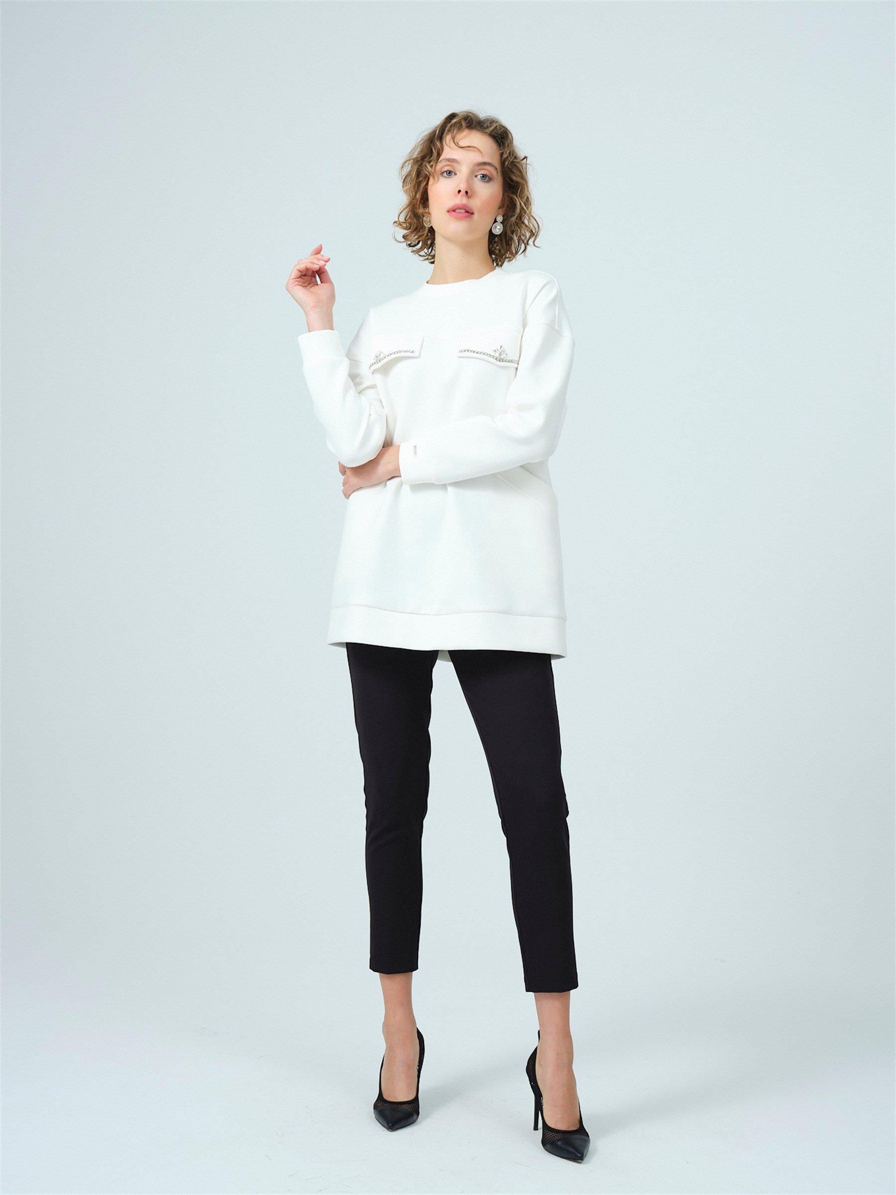 MOODBASİC SWEATSHIRT MB21.225 Ekru