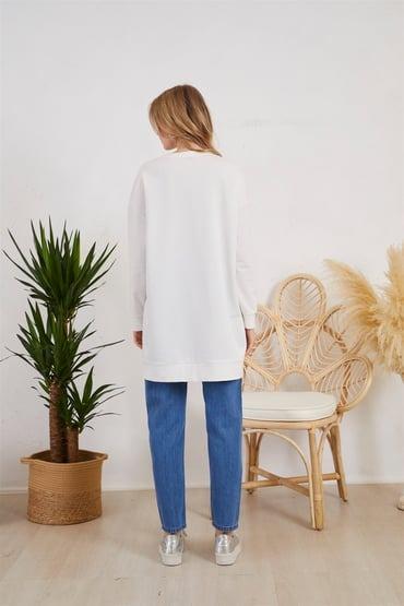 MOODBASİC TAŞLI SWEATSHIRT MM21.0259 EKRU