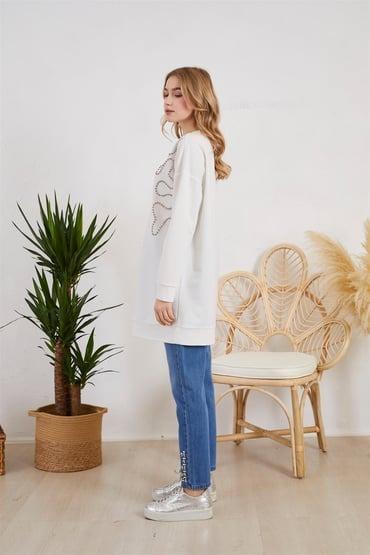 MOODBASİC TAŞLI SWEATSHIRT MM21.0259 EKRU