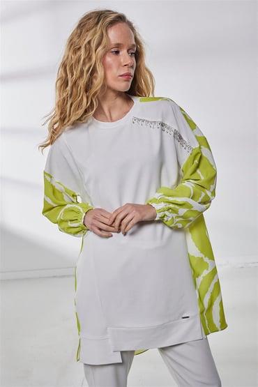 MOODBASİC TAŞLI TUNİK MB21.242 Asit Sarı