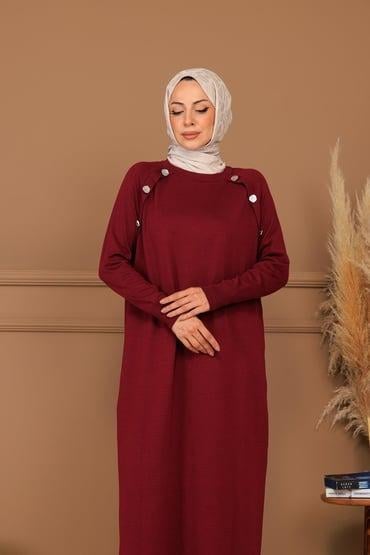 MOODBASİC TRİKO ELBİSE MB30.45 BORDO