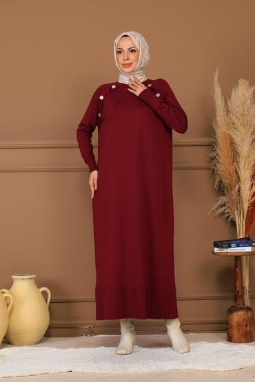 MOODBASİC TRİKO ELBİSE MB30.45 BORDO