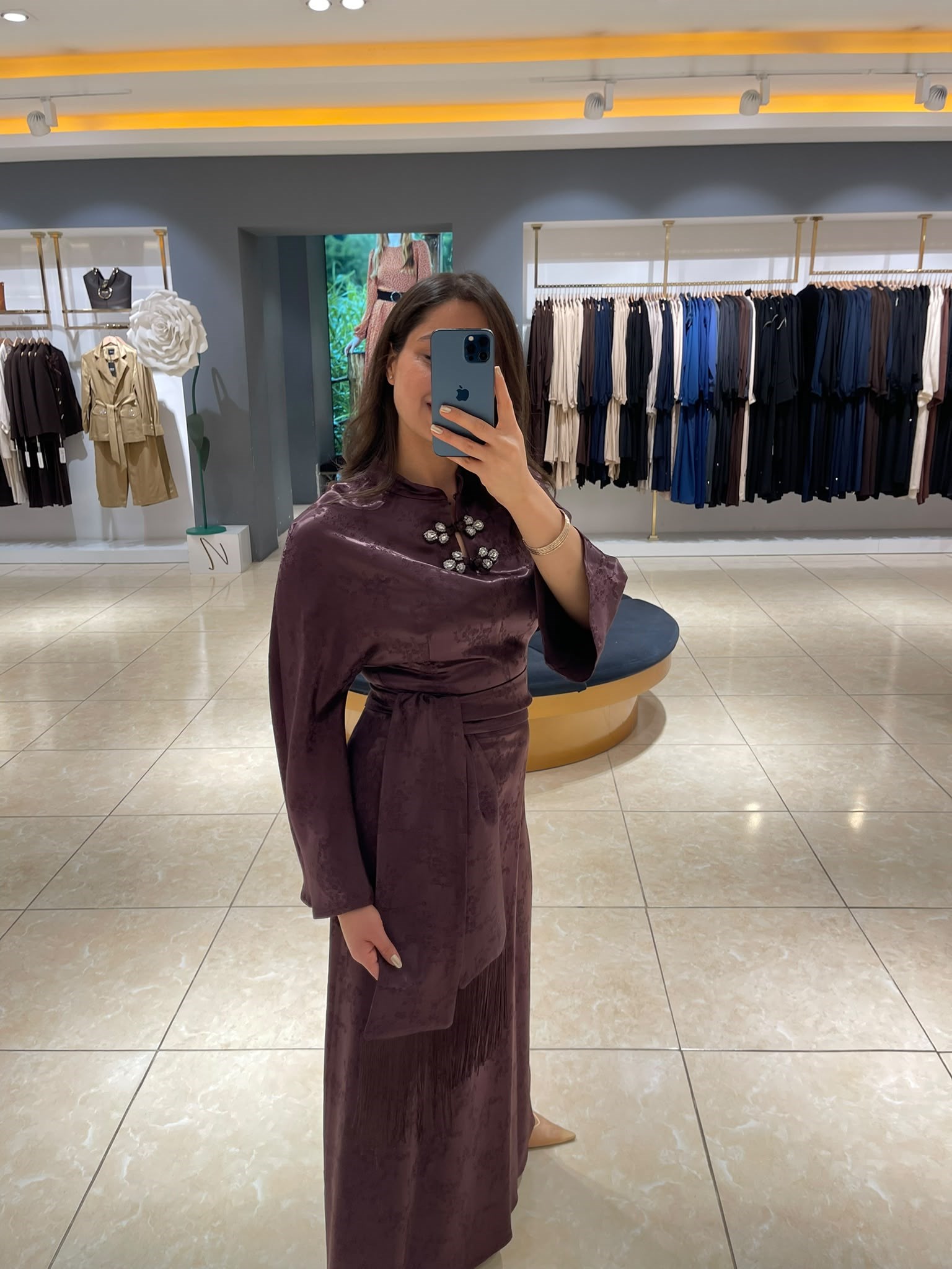 NUR-E ÇİN ELBİSE 4015 MÜRDÜM