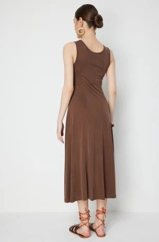 ON FASHION ELBİSE 71411 KAHVE