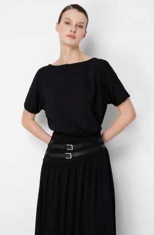 ON FASHION ELBİSE 76488 Siyah
