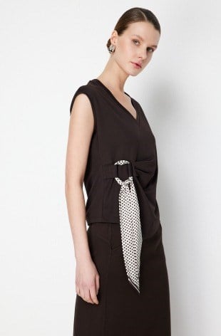 ON FASHION KOLSUZ BLUZ 71431 Siyah