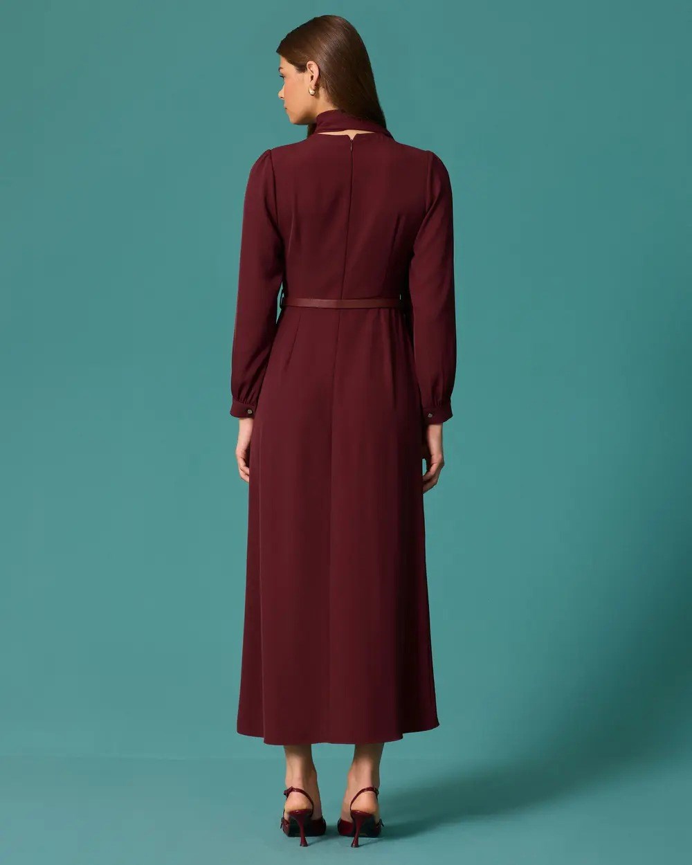 SCL Elbise  - 10002621311011 Bordo