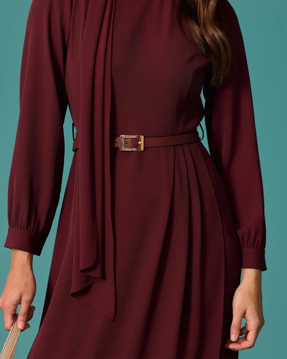 SCL Elbise  - 10002621311011 Bordo