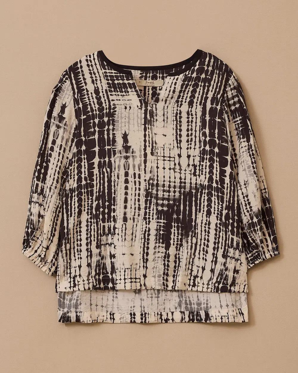 Seçil Desenli Bluz -251810021 Siyah