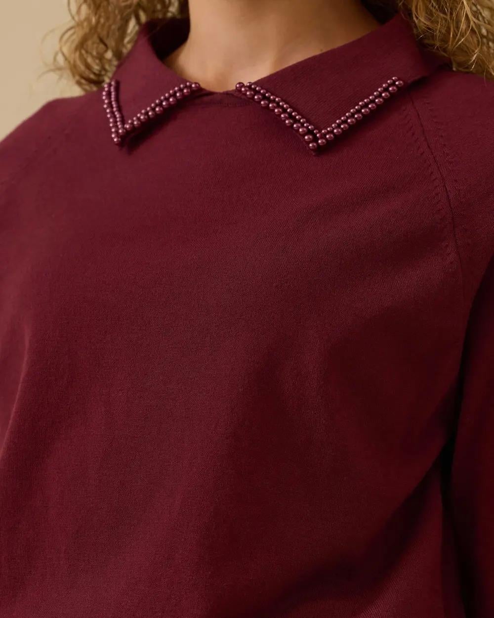 SEÇİL TRİKO BLUZ -252710008 BORDO