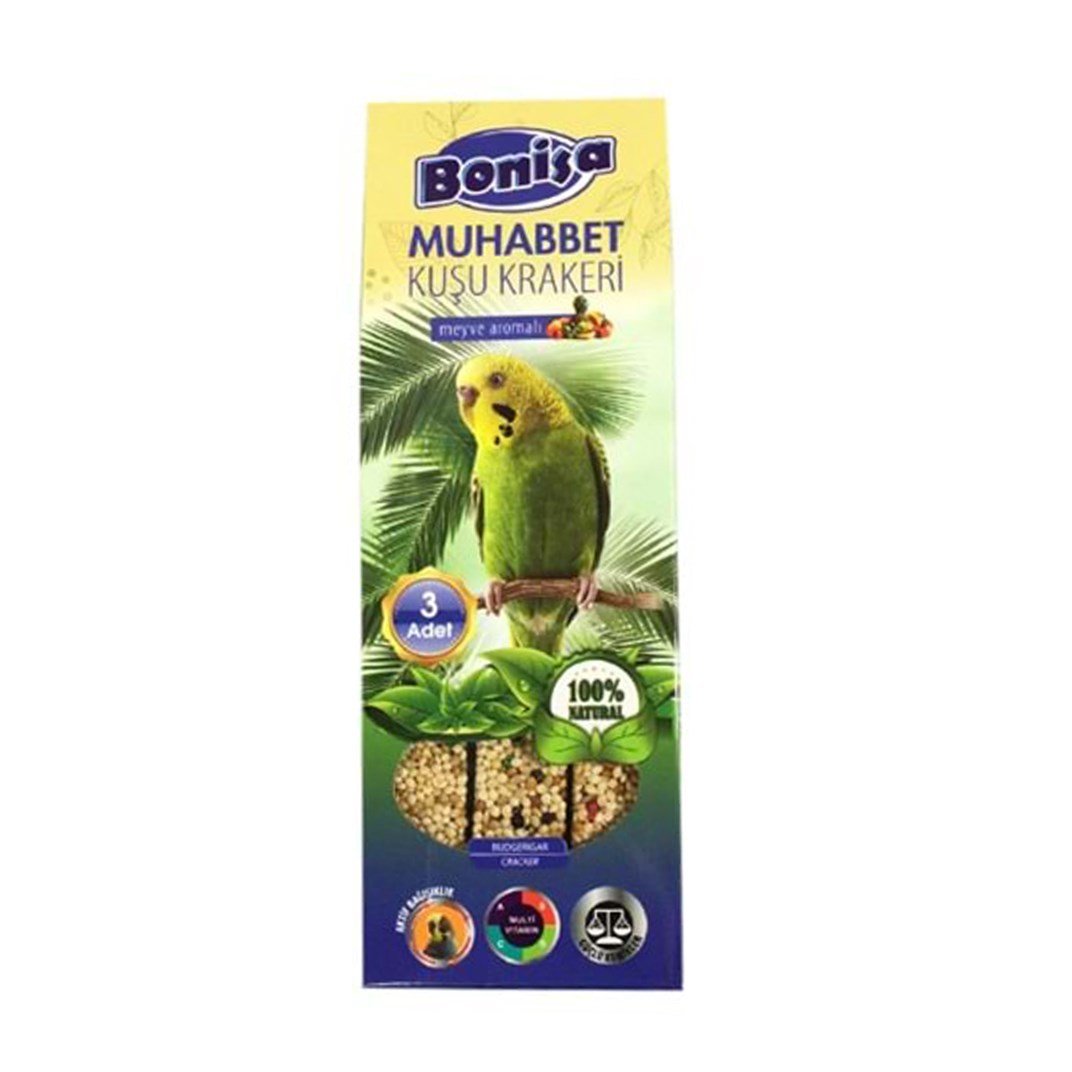 Bonisa 3 lü Bal ve Meyve Aromalı KrakerKuş Yemi