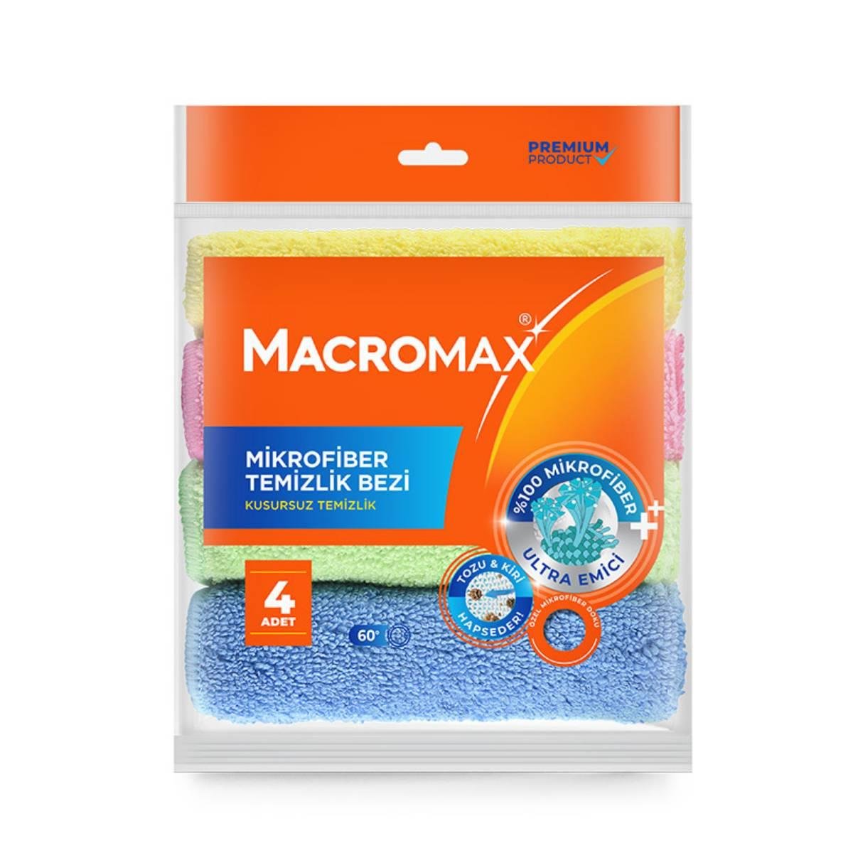 Macromax Rengarenk Mikrofiber Bez 4lü5523490