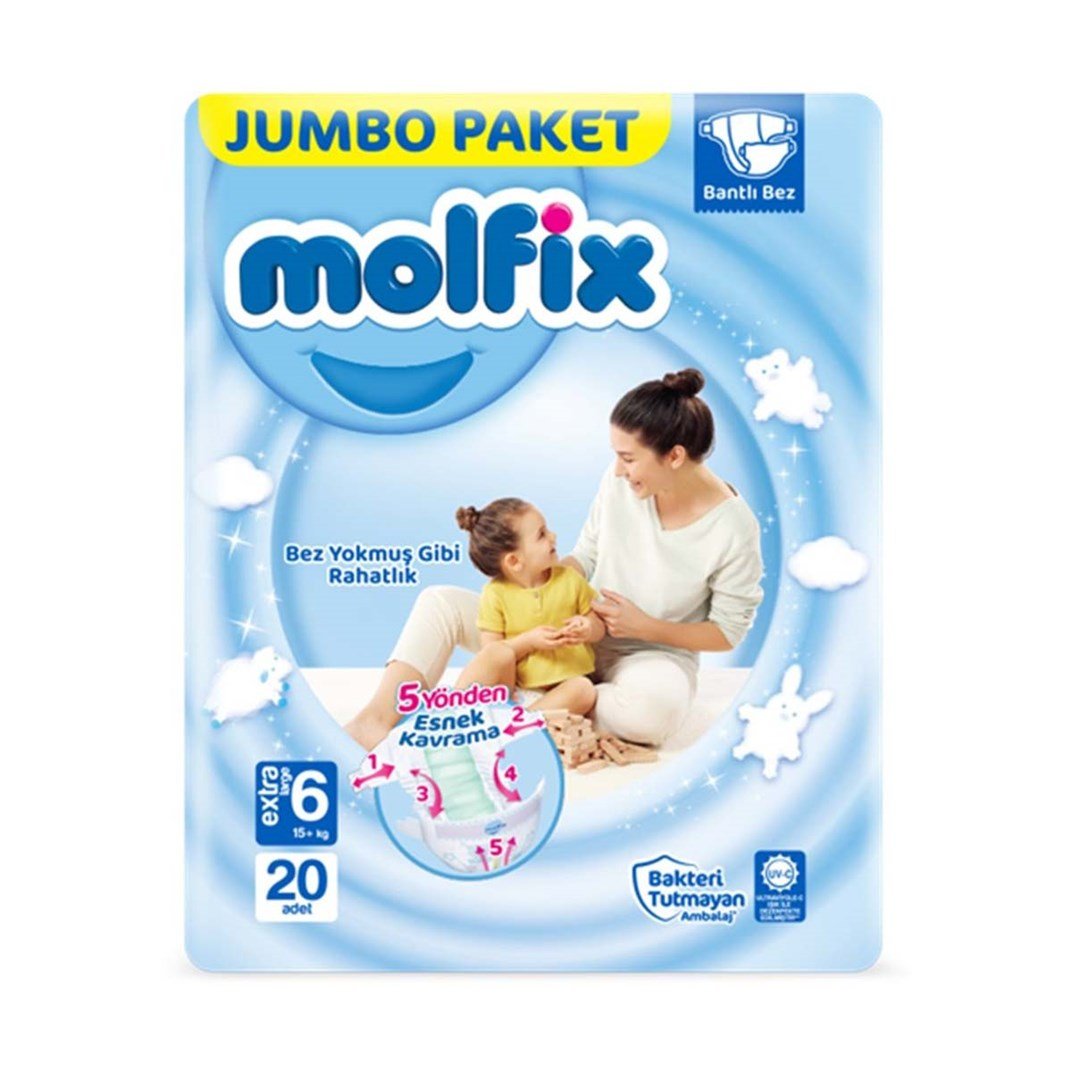 Molfix Jumbo Bebek Bezi Ekstra Large 6 Beden 20 Li5521733