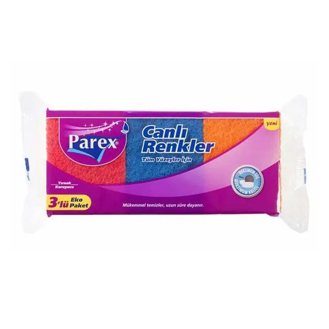 Parex Sünger Canlı Renkler Oluklu 3 lü5523041