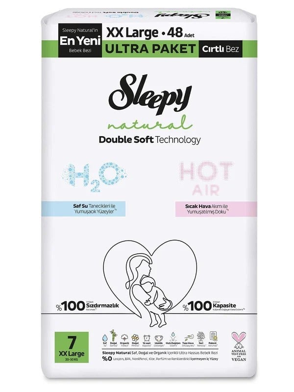 Sleepy Natural Bebek Bezi Double Soft XXL 48 li5521879