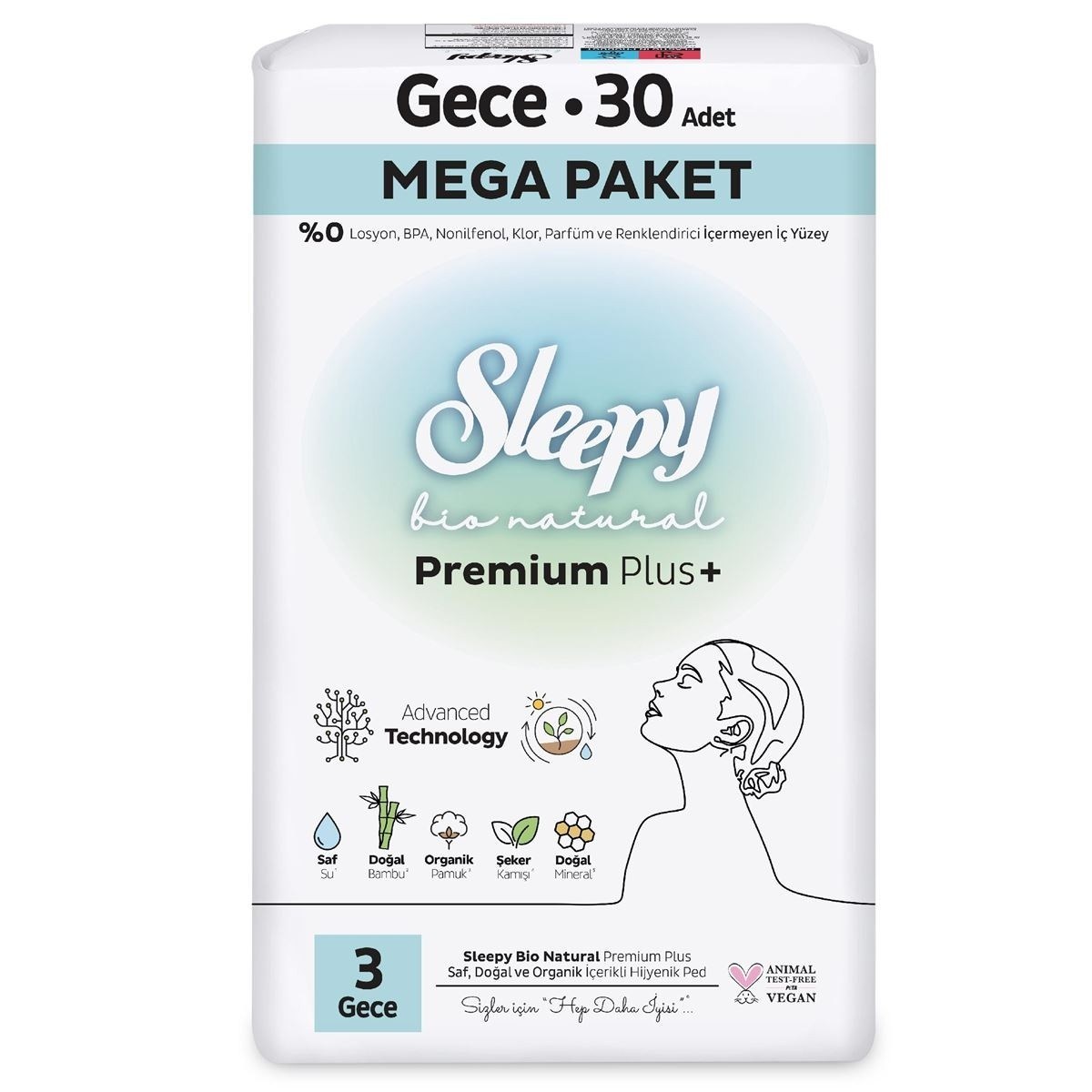 Sleepy Natural Bio Mega Paket Gece 30lu5523626
