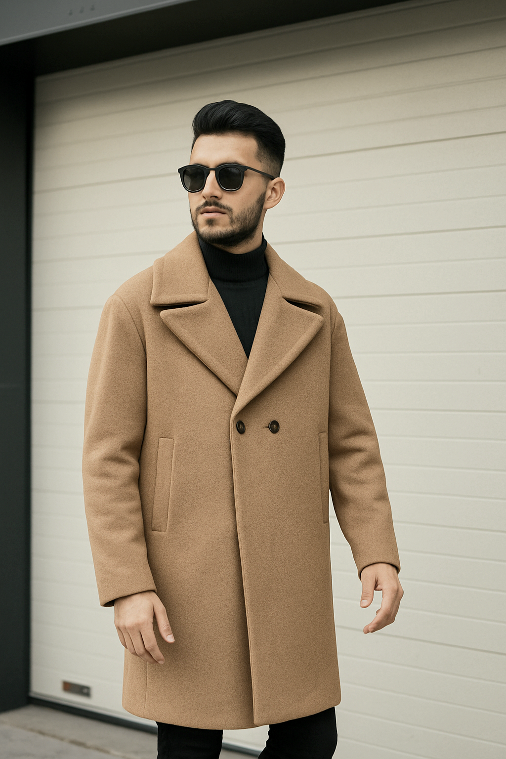Delpino Erkek Oversize Uzun Kaşe Kaban