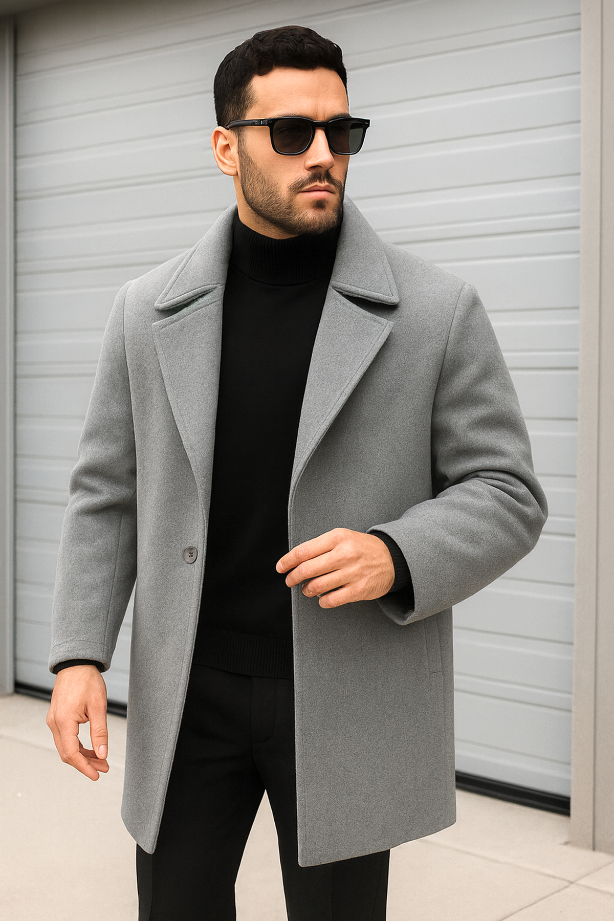 Delpino Erkek Oversize Uzun Kaşe Kaban