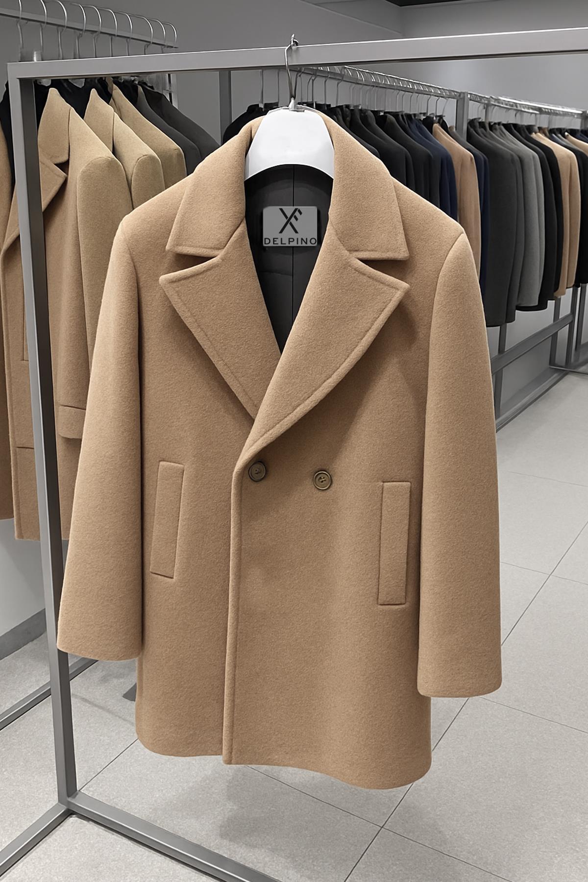 Delpino Erkek Oversize Uzun Kaşe Kaban
