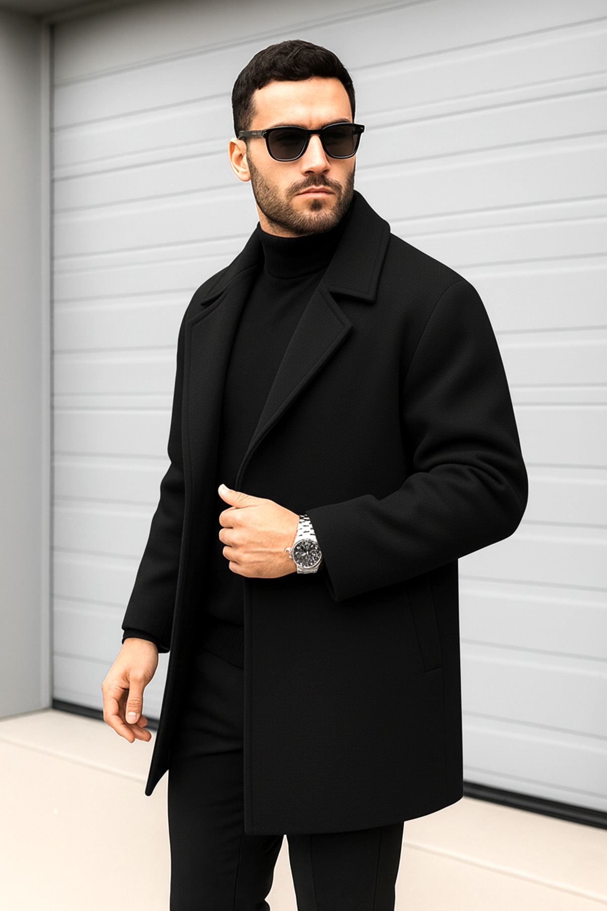 Delpino Erkek Oversize Uzun Kaşe Kaban