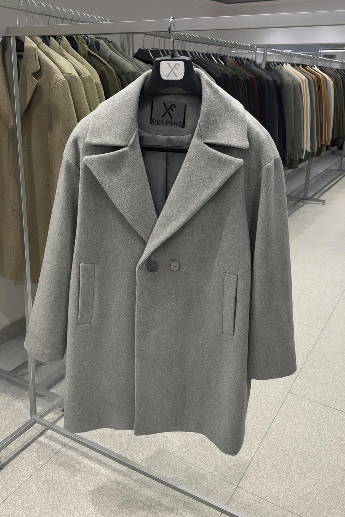 Delpino Erkek Oversize Uzun Kaşe Kaban