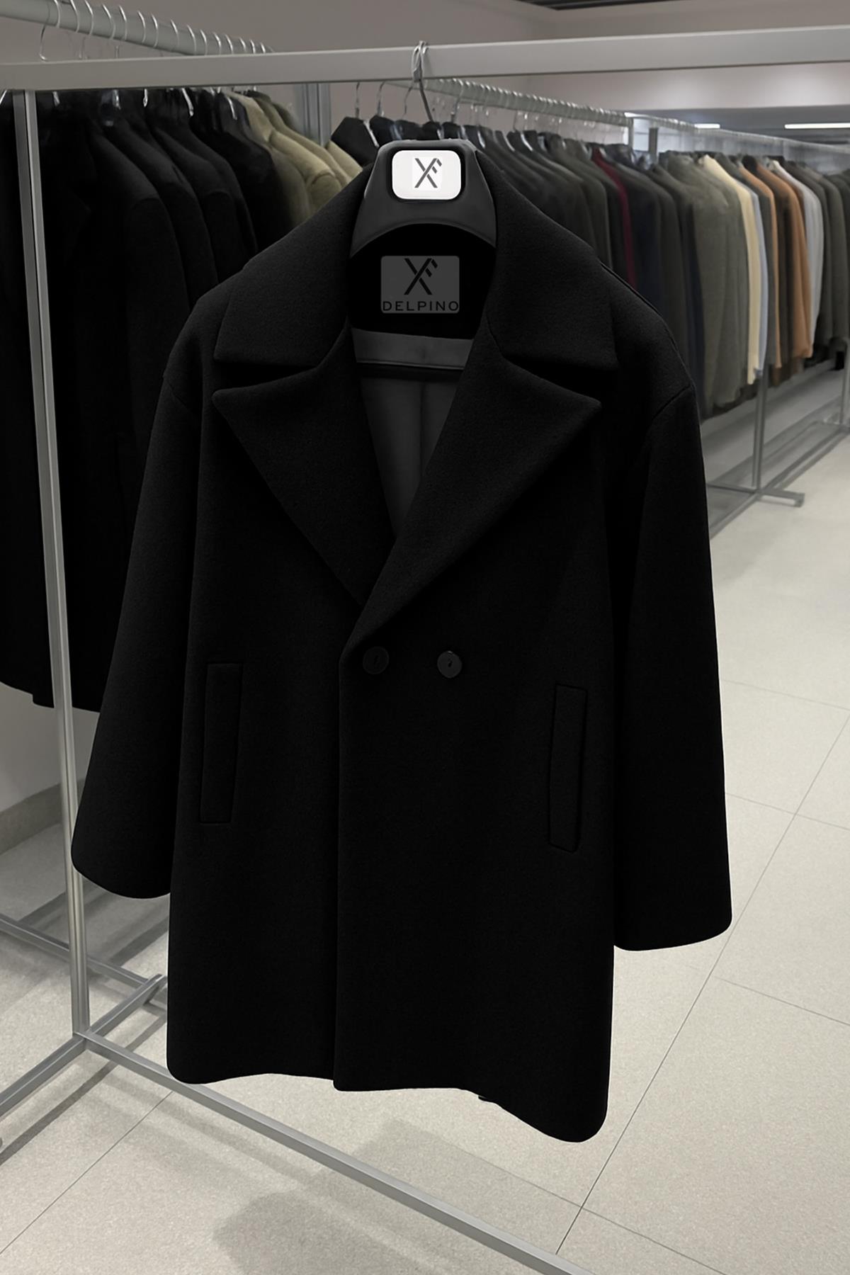 Delpino Erkek Oversize Uzun Kaşe Kaban