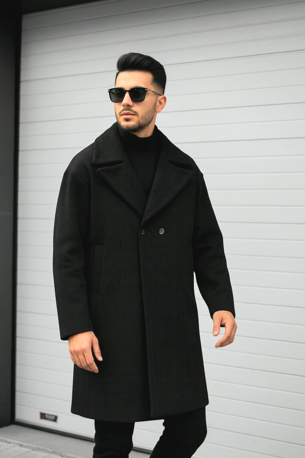 Delpino Erkek Oversize Uzun Kaşe Kaban