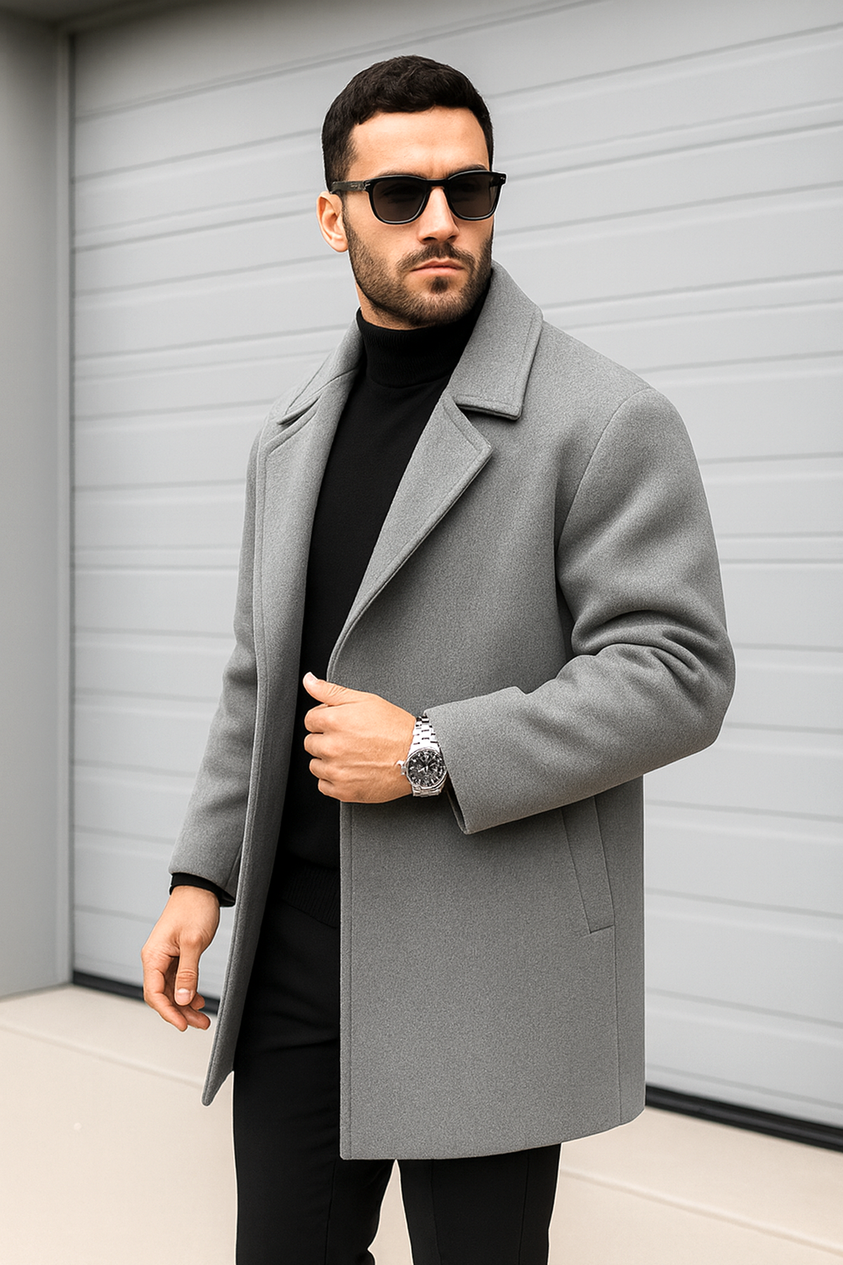 Delpino Erkek Oversize Uzun Kaşe Kaban