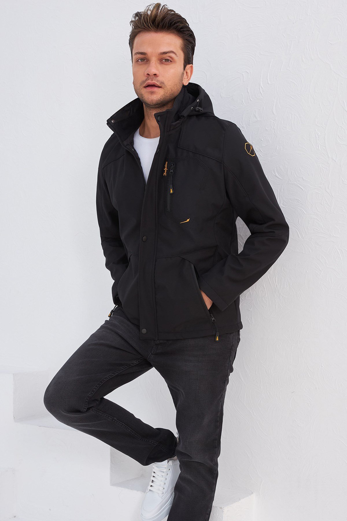 Delpino Erkek Su ve Rüzgar Geçirmez Softshell Mont
