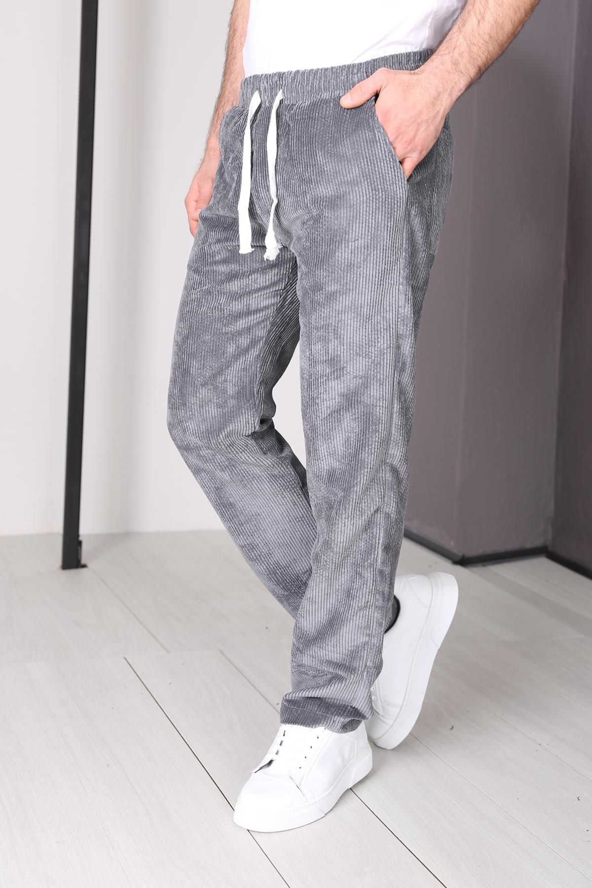 Kadife Baggy Bol Paça Pantolon